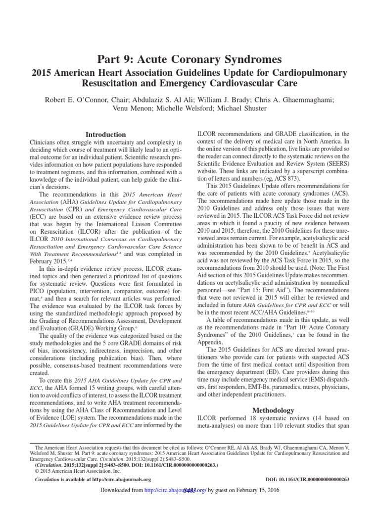Acute Coronary Syndrome | PDF