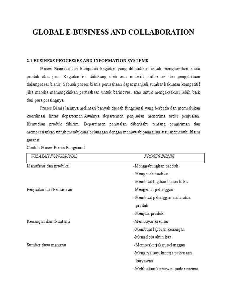 Sistem Informasi Manajemen Chapter 2 | PDF
