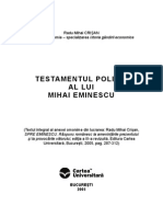 Rcm - Testamentul Politic Al Lui Mihai Eminescu