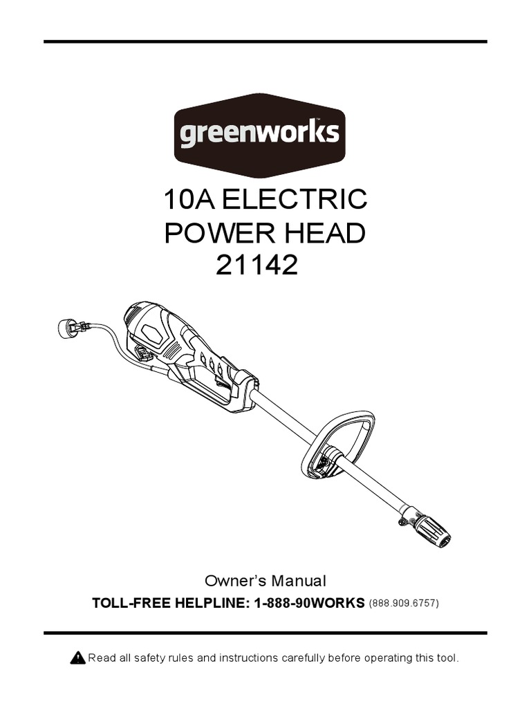Greenworks 21142 Power Head Manual E Ac Power Plugs And Sockets
