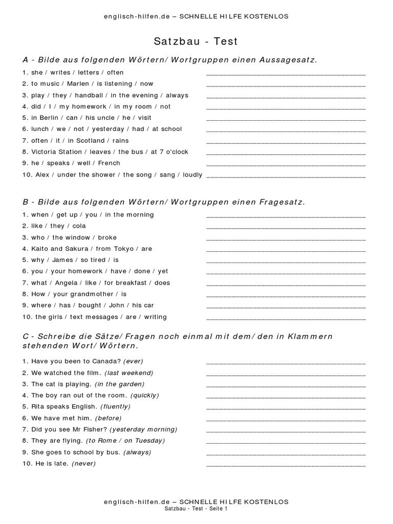 Test Satzbau De Ok Leisure