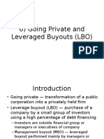 6) Going Private and Leveraged Buyouts (LBO)
