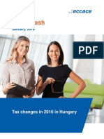Tax Changes in 2016 in Hungary