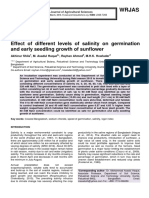 Effect of Different Levels of Salinity On Germination and Early Seedling Growth of Sunflower