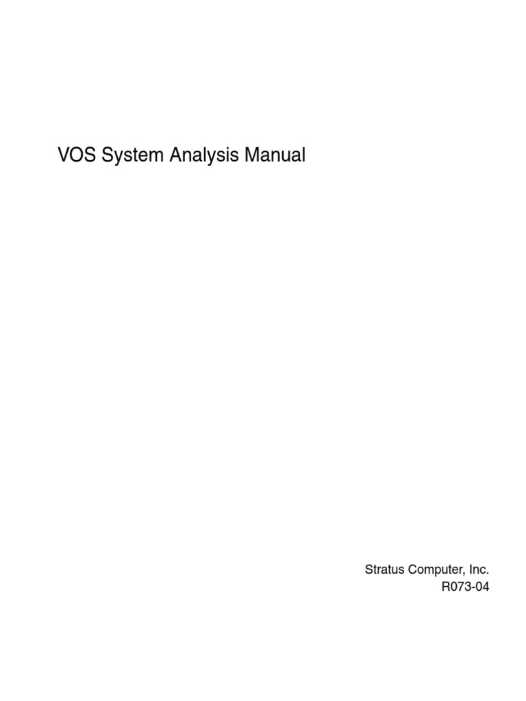 VOS System Analysis Manual (r073-04) | PDF | Command Line