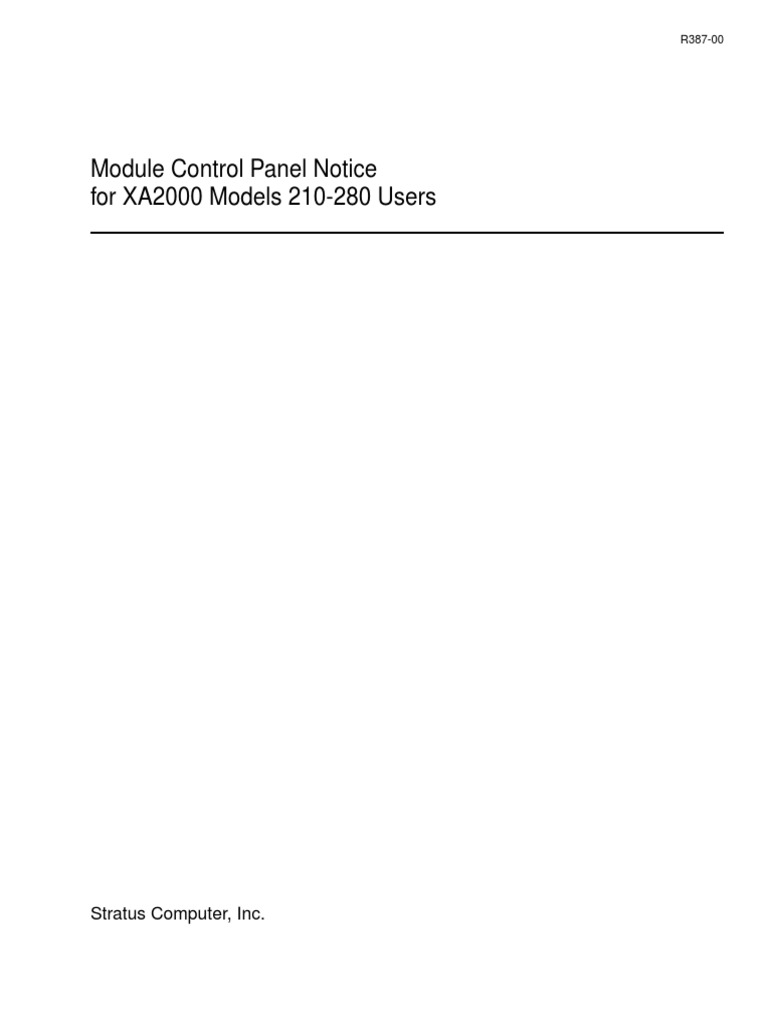 XA2000 Module Control Panel (r387-00) | PDF | Computer Terminal ...