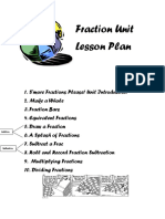Fraction Unit Lesson Plan Table of Contents