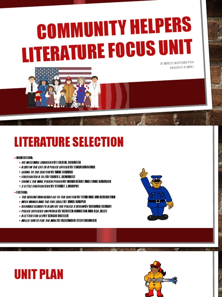 Community Helpers Literature Focus Unit | PDF | Science