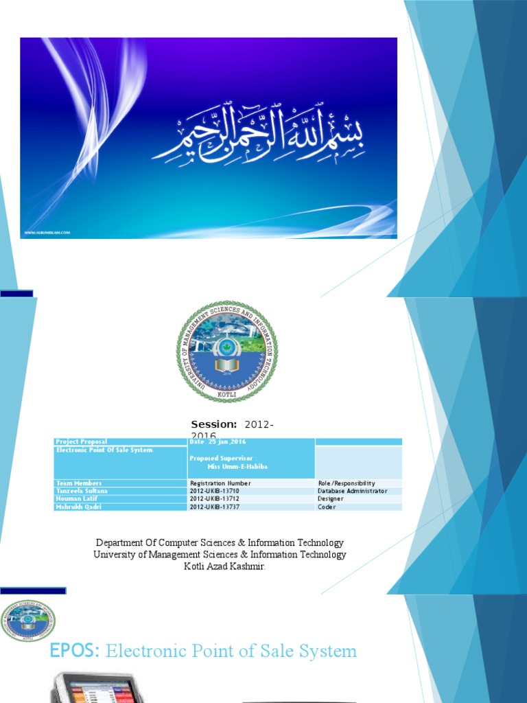 EPOS System Project Proposal 2016 | PDF | Point Of Sale | Computing