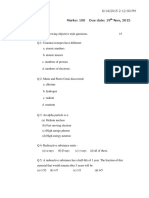 Homework Set III Nuclear Physics and Radiation Biology