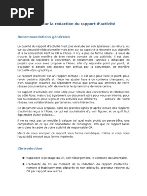 Modele Rapport Activite Pdf La Communication Business