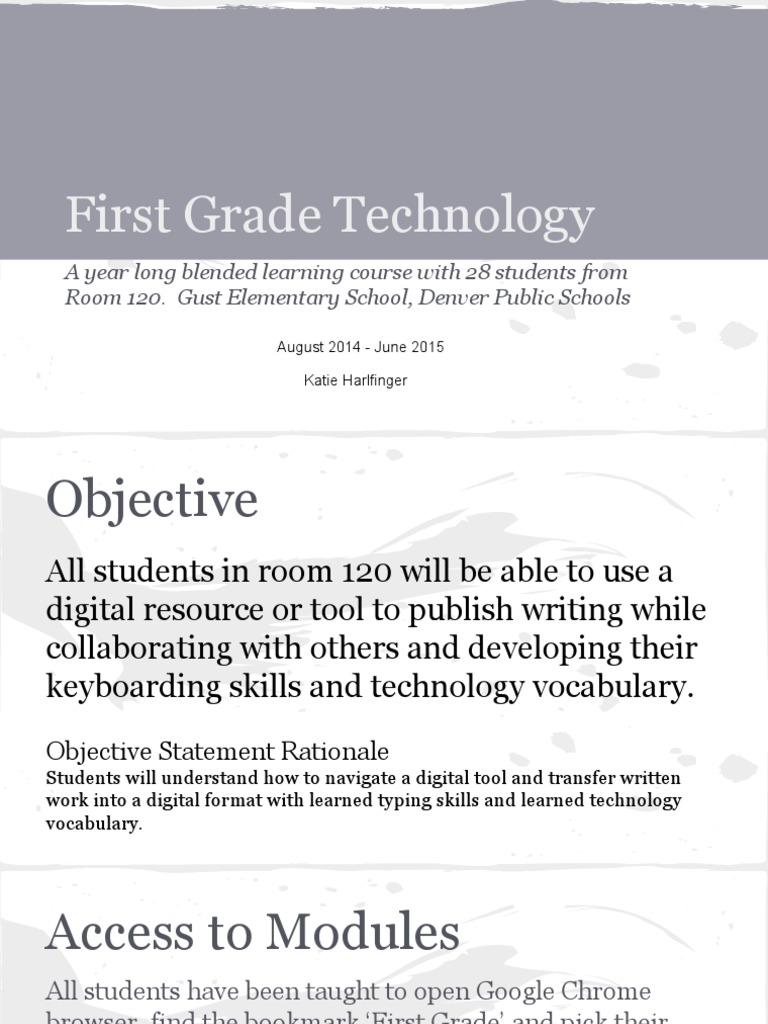 First Grade Typing and Tech Course | PDF | Google | Educational Technology