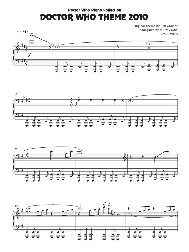 Doctor Who Piano Collection Book Murray Gold Leisure Free 30day