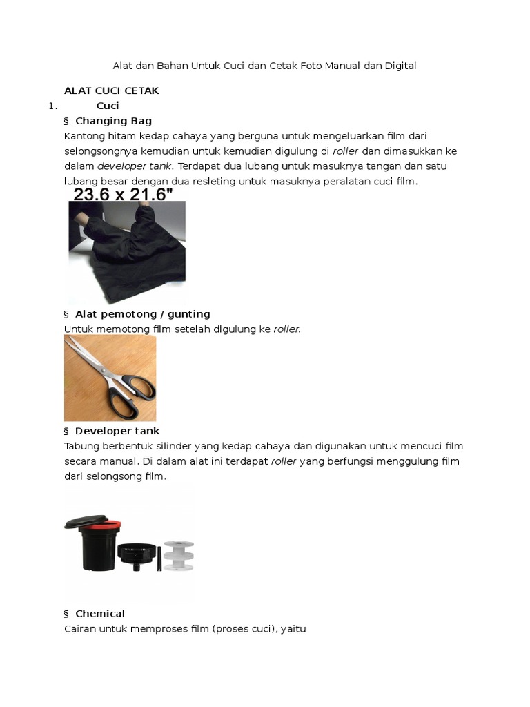 Alat Dan Bahan Untuk Cuci Dan Cetak Foto Manual Dan Digital Alat Dan Bahan Untuk Cuci Dan Cetak Foto Manual Dan Digital
