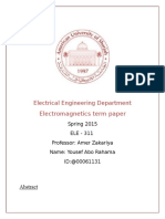 Electromagnetics Term Paper: Electrical Engineering Department