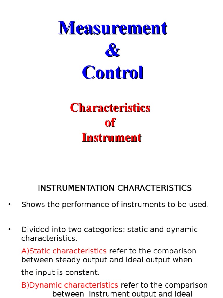 Instrumentation Characteristics Overview | PDF | Accuracy And Precision ...