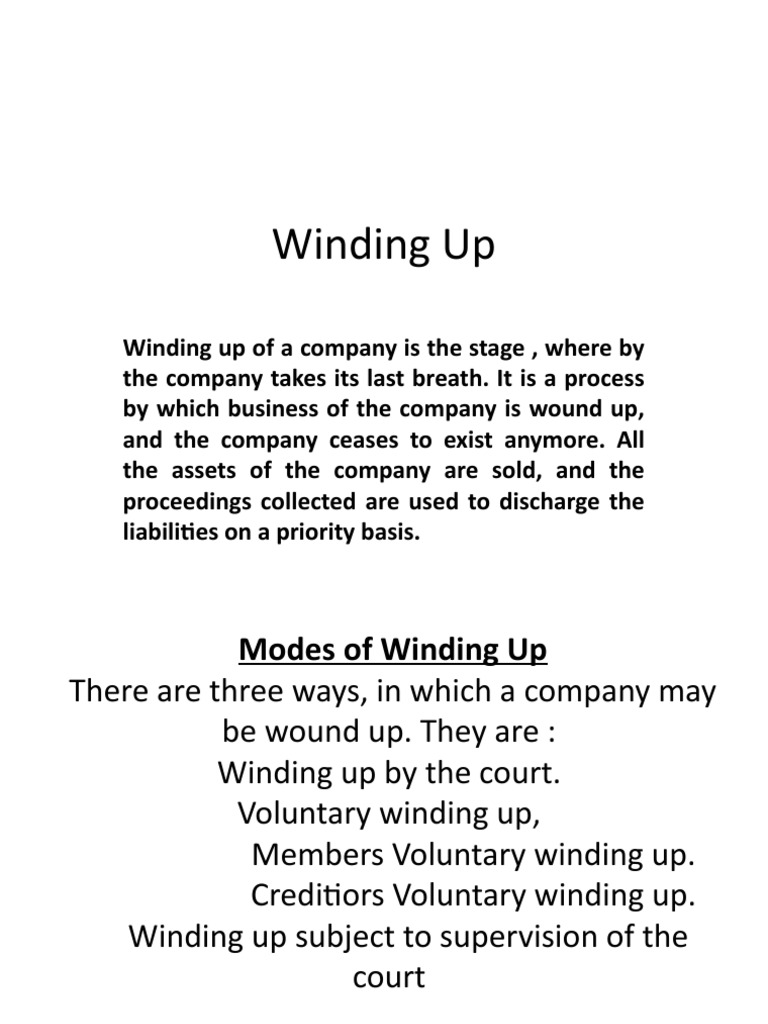 Court-Supervised Company Winding Up | PDF | Liquidation | Economies