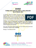 Aviso Declaración Ir Anual 2015 150216