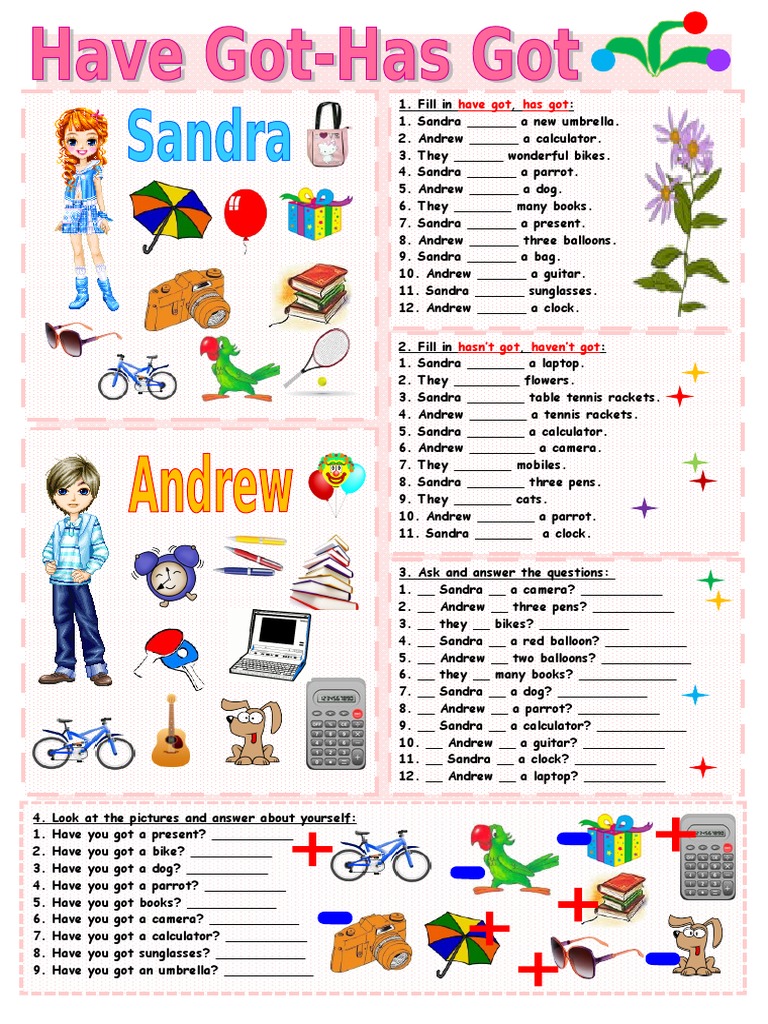 Have Got Has Got Exercises Pdf Klasa 4