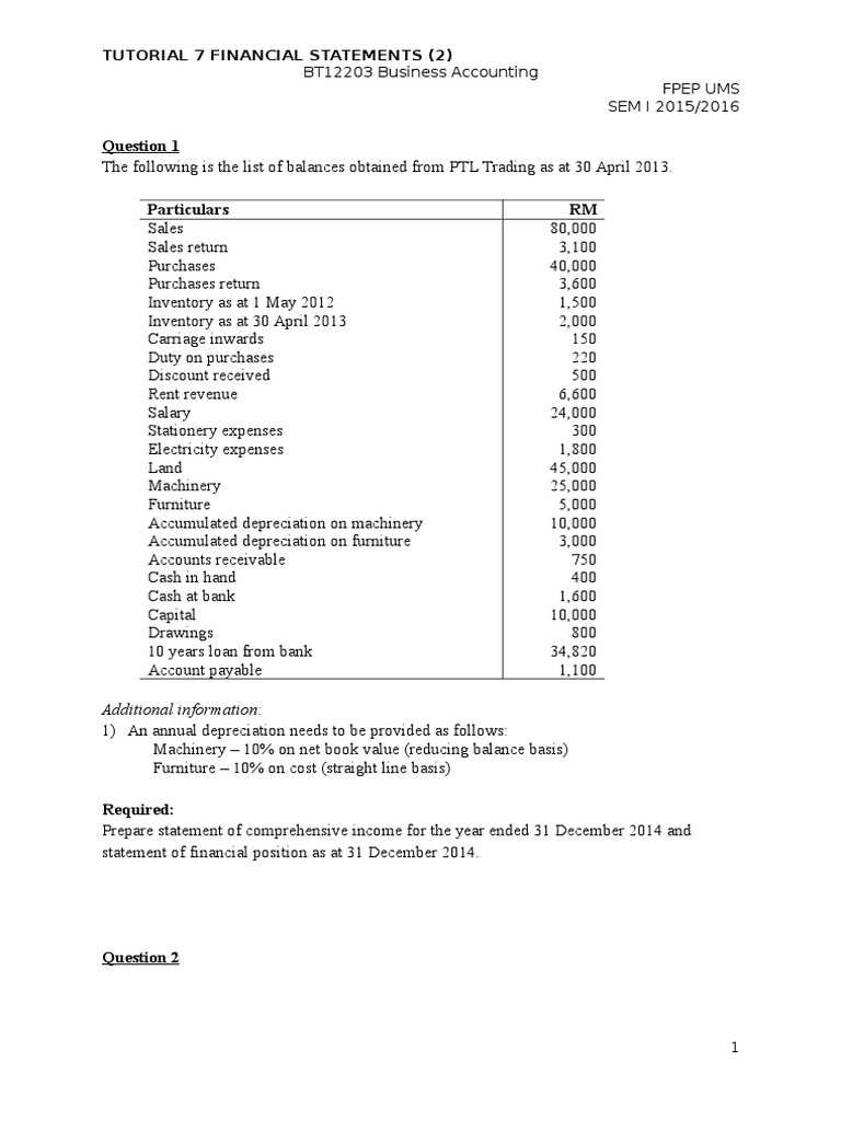 Financial Statements Preparation Guide | PDF