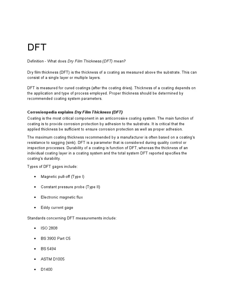 Understanding Dry Film Thickness (DFT) | PDF