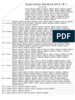 End Semester Examination Schedule 2015