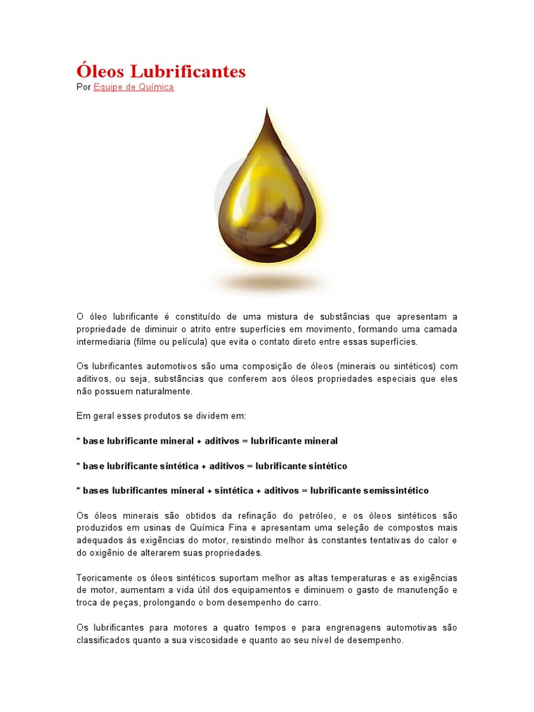 Óleos Lubrificantes | Óleo de Motor | Viscosidade