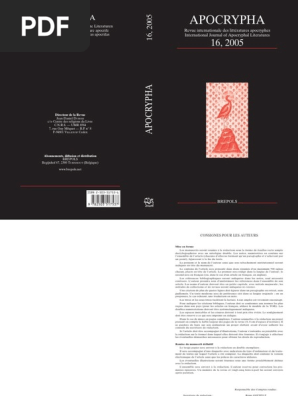 Apocrypha 16 2005 Pdf Pdf Ponce Pilate Magie Paranormal