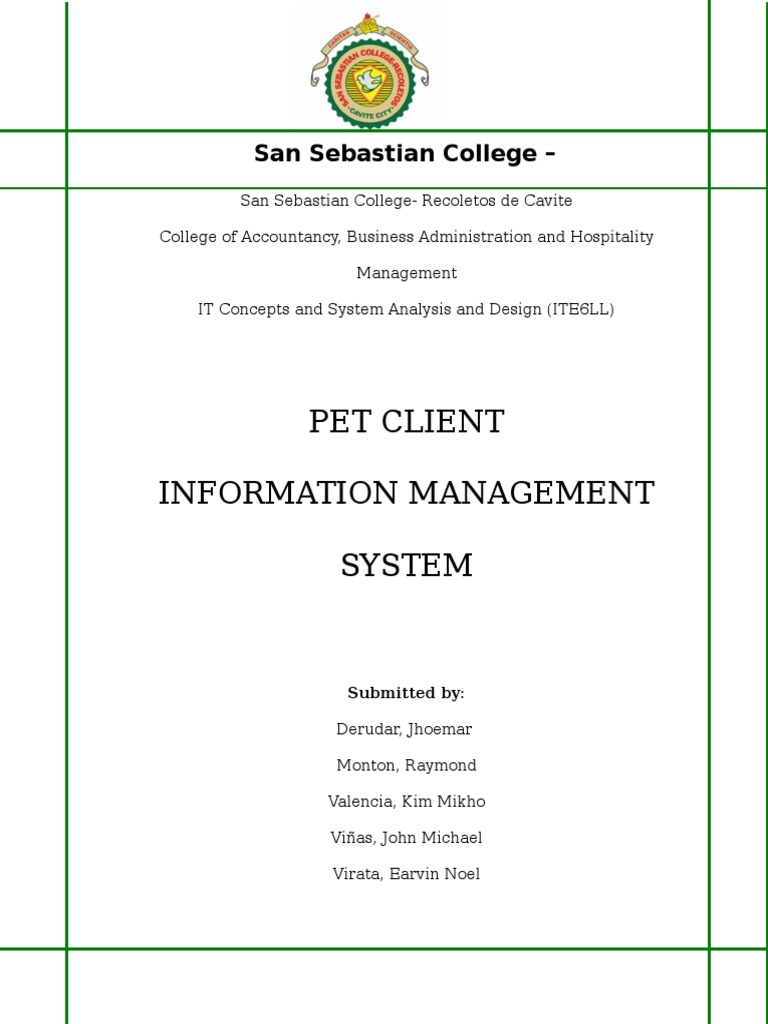 Pet Client Information Management System | PDF