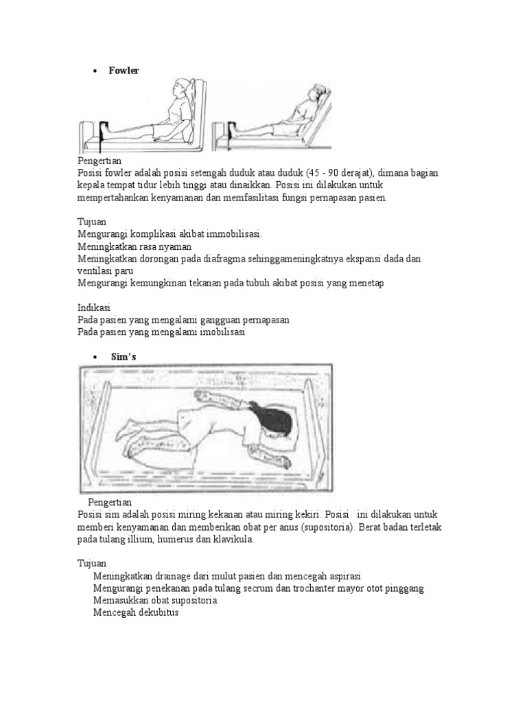Posisi Pasien Di Tempat Tidur