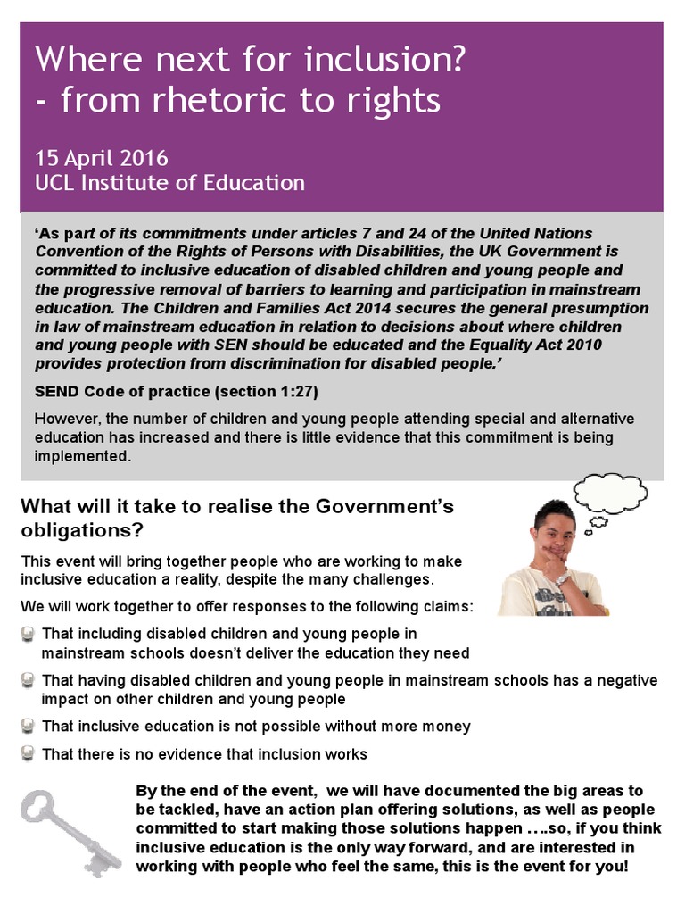 What Next For Inclusion Flyer 15 April 2016 V4 | PDF | Inclusion ...