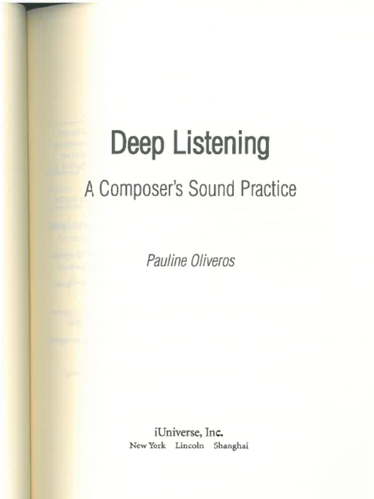 Pauline Oliveros Book | PDF