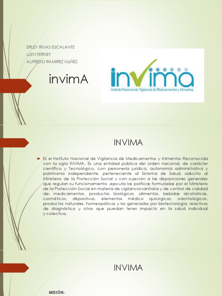 Funciones y Competencias del INVIMA | PDF | Alimentos | Institución