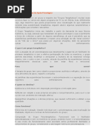 Grupos Terapêuticos de Apoio Psicológico