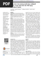 Injury risk is low among world-class volleyball players