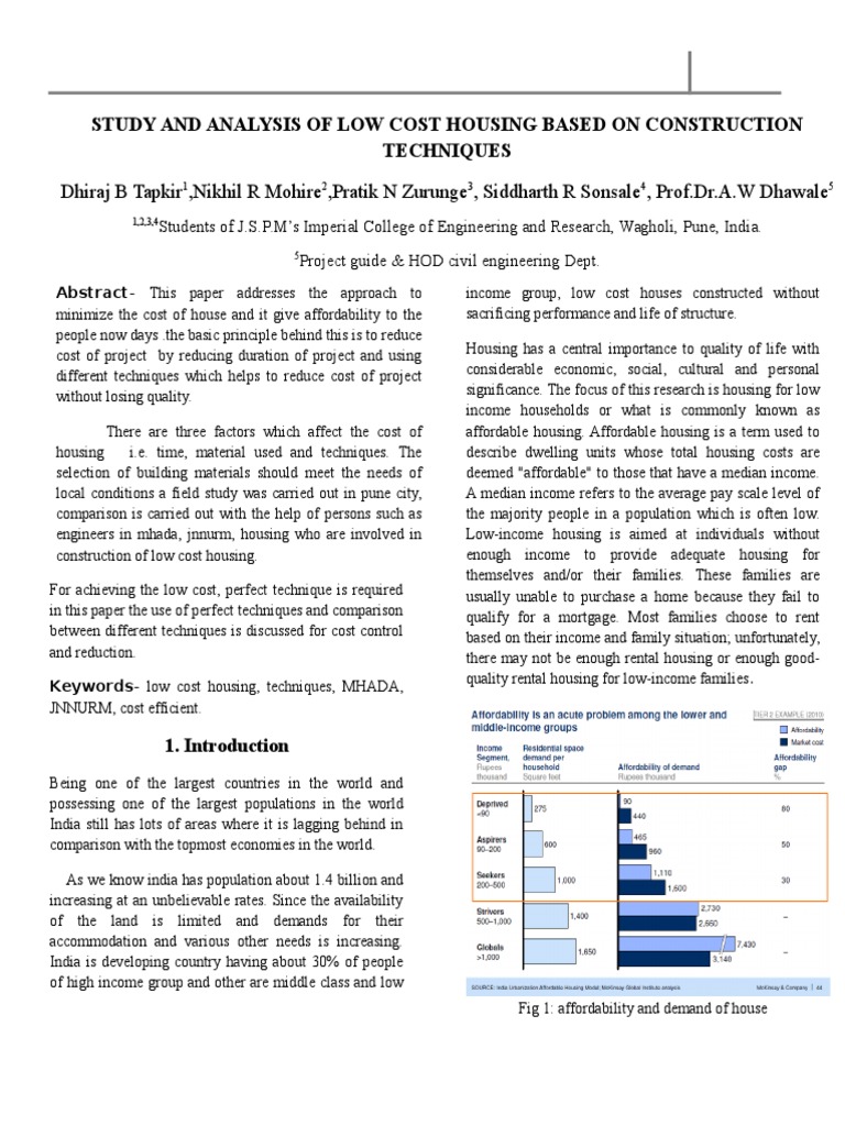 research paper about housing project