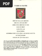 Pentos Feast Menu