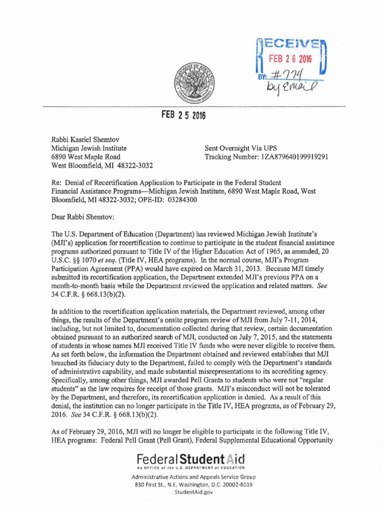 DOELetter (1) 2 Pell Grant Academic Degree