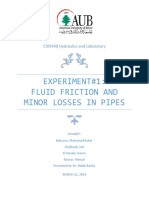 Experiment#1: Fluid Friction and Minor Losses in Pipes