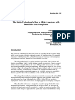 The Safety Professional's Role in ADA (Americans With Disabilities Act) Compliance