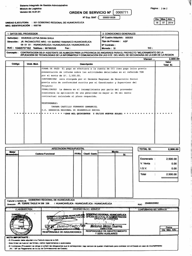 Modelos De Orden De Servicio: Formato Y Ejemplos Gratuitos – CJCP