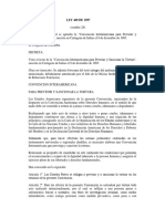 Ley 409 de 1997 Aprueba Convencion para Sancionar La Tortura