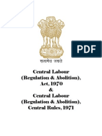 Central Labour (Regulation & Abolition), Act, 1970