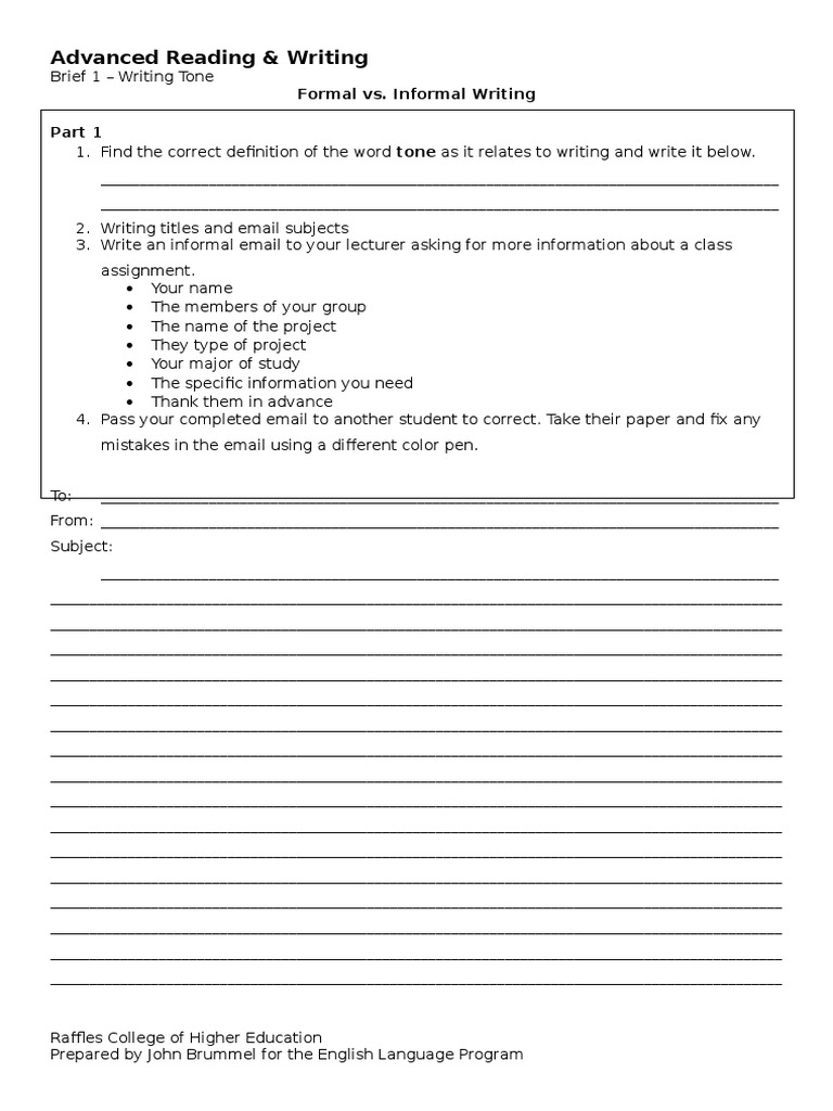 Writing Tone: Formal vs. Informal Guide | PDF | Career & Growth