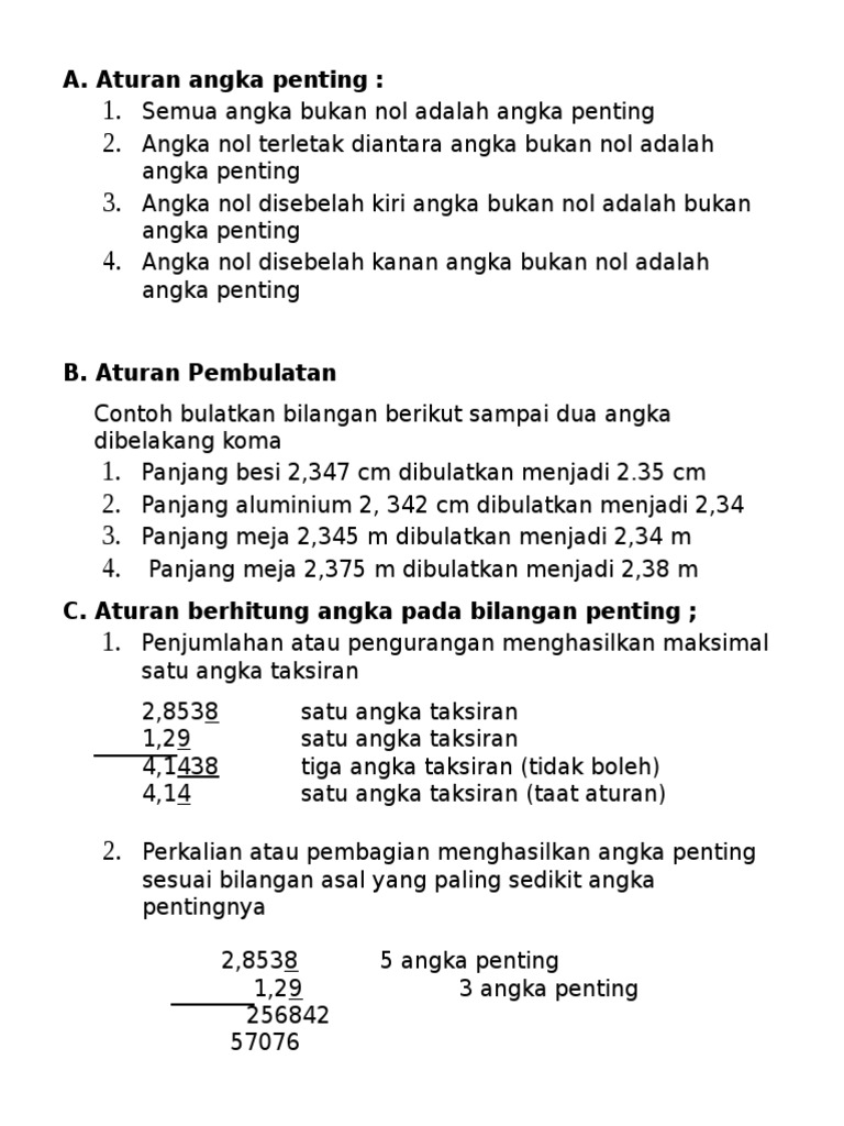 Aturan Angka Penting | PDF