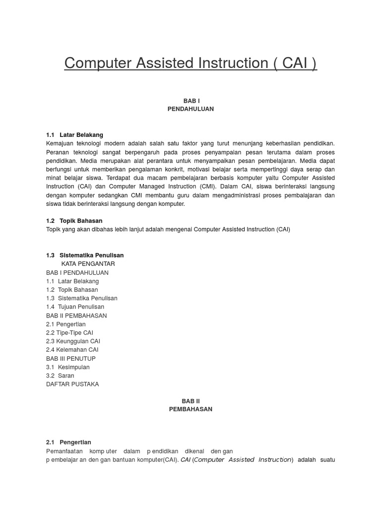 Computer Assisted Instruction | PDF