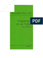 Reynaldo Pérez Só - Fragmentos de un Taller. Ars poetica