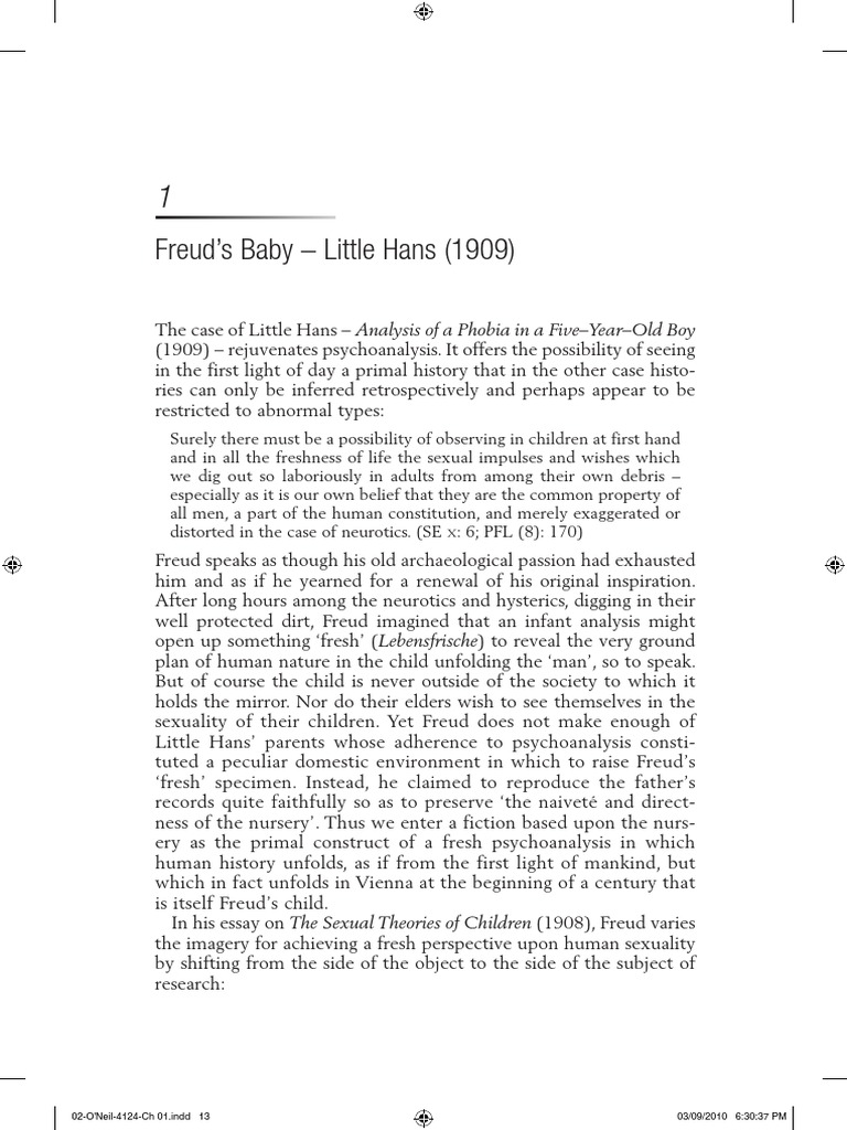 Freud Little Hans PDF Sigmund Freud Oedipus Complex
