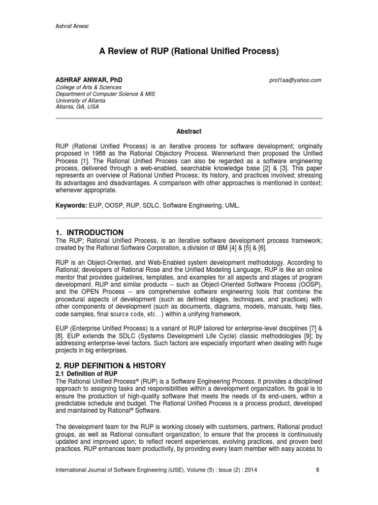 A Review of RUP (Rational Unified Process) | PDF | Software Development ...