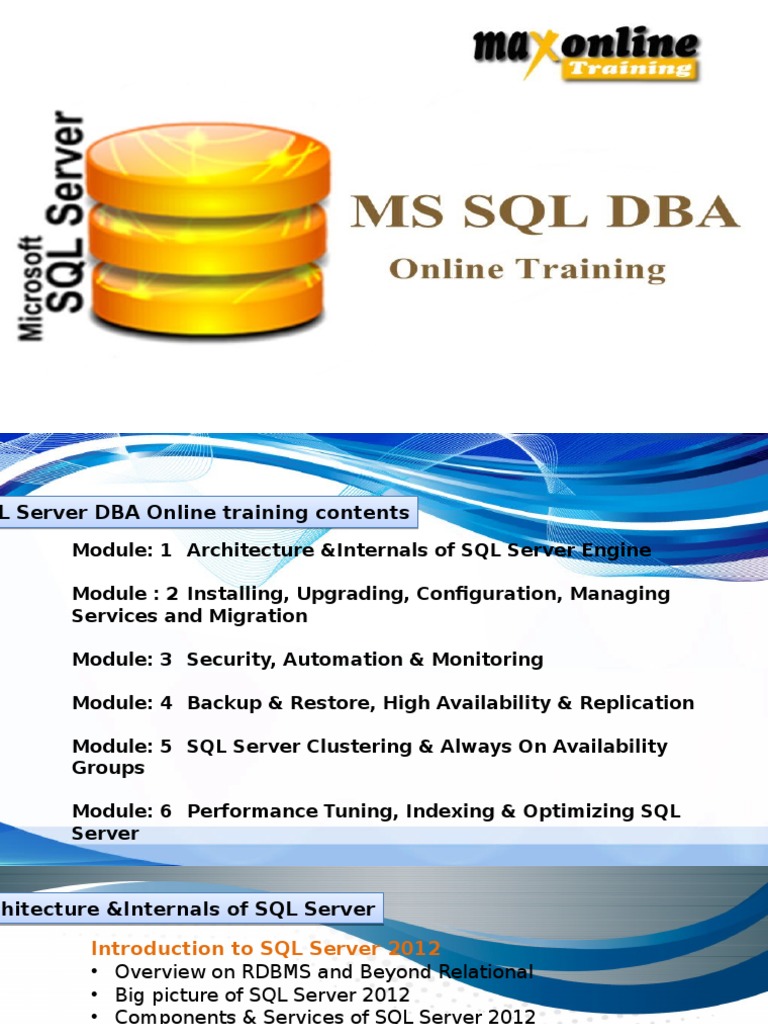 Microsoft SQL Server Online Training at Maxonlinetraining | PDF